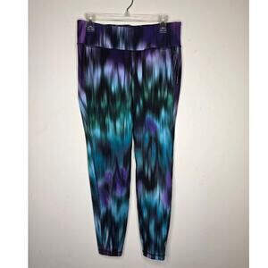 NWT Old Navy compression leggings Aurora borealis blue purple - large
